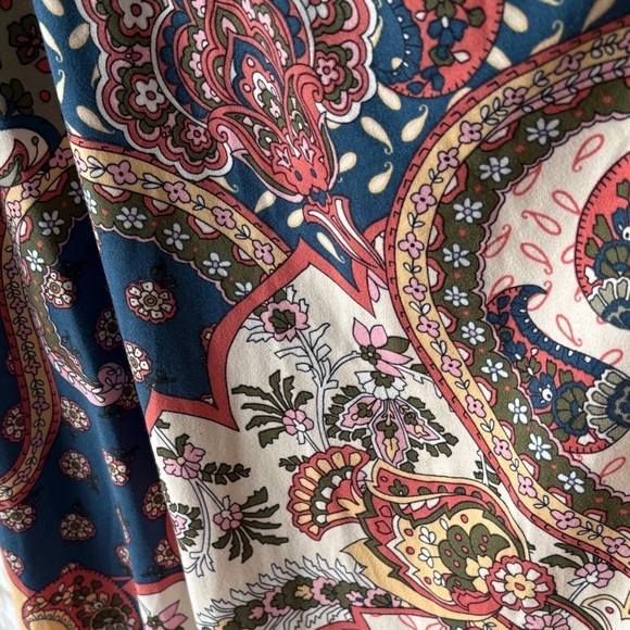 Popana Maxi Skirt with Paisley Pattern - Navy and Cream. - Picture 5 of 5